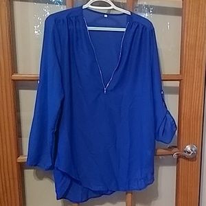 Zipper front Women's blouse